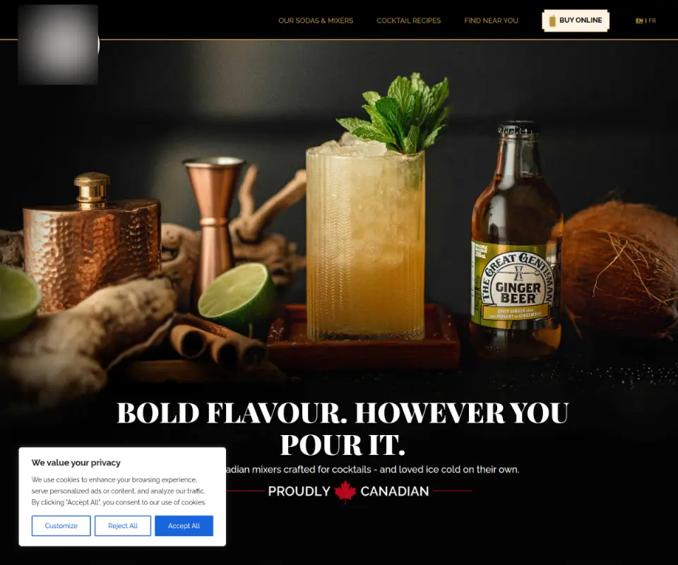 Cocktail Brand eCommerce Website website