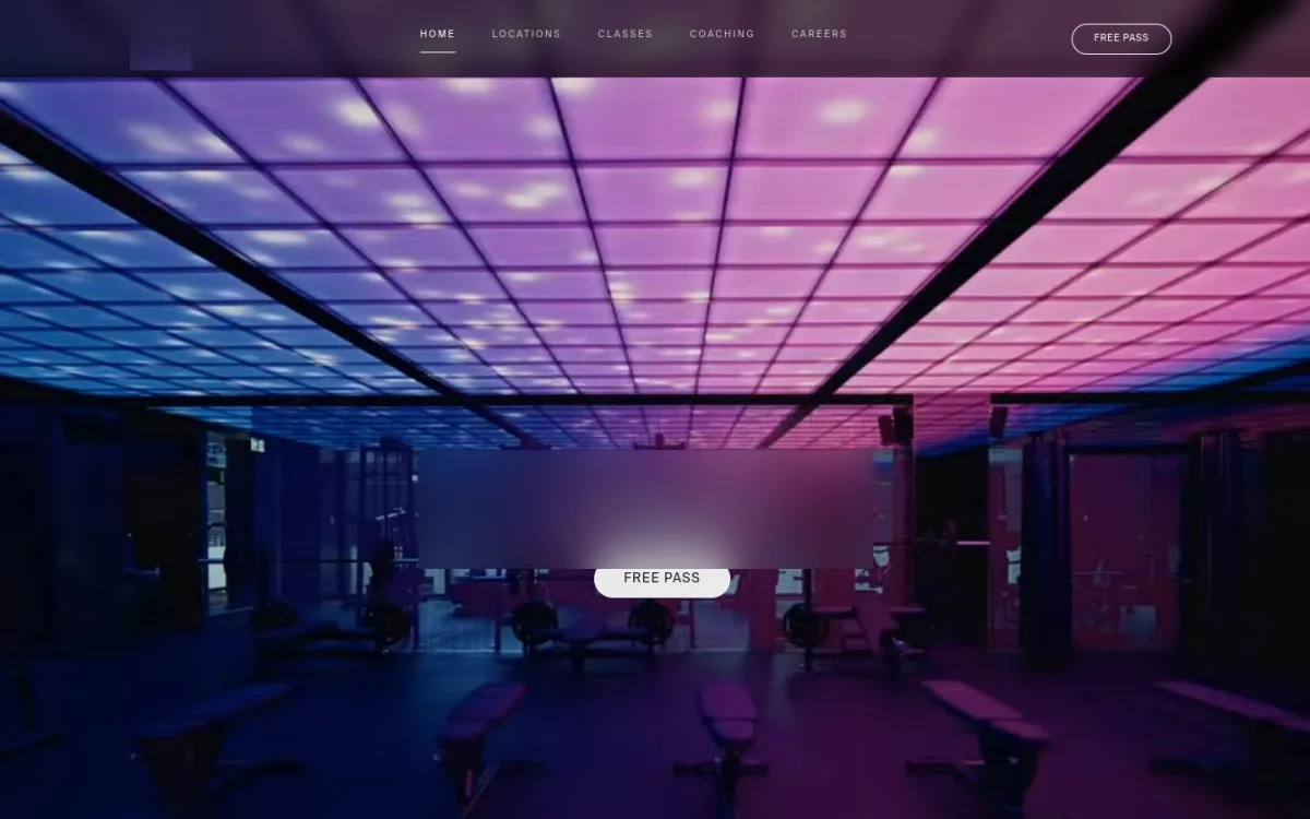 Fitness Club Website website design