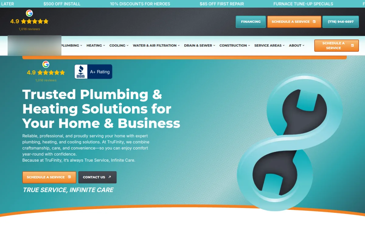 Heating & Cooling Website website design