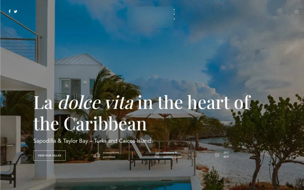 Luxury Villa Resort Website website