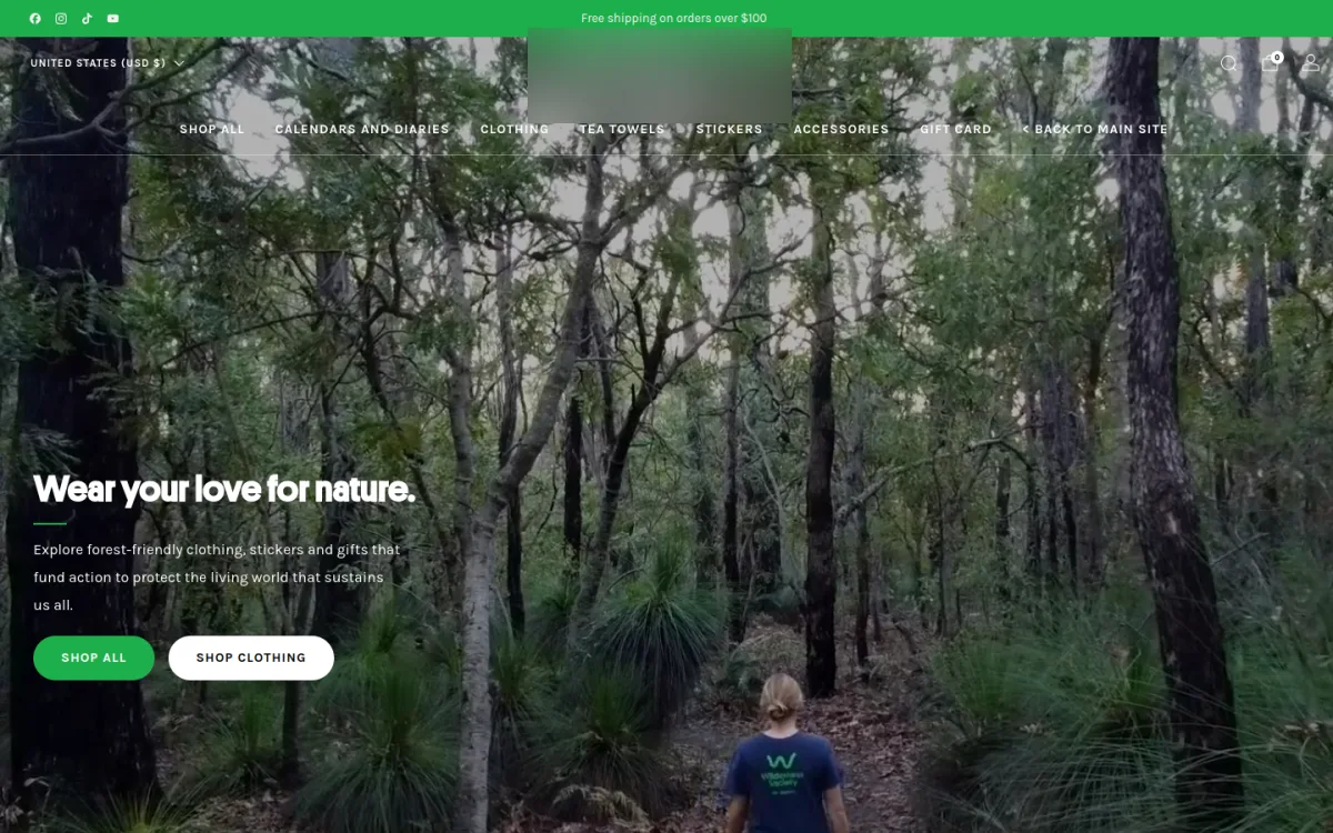 Nonprofit Online Store website design