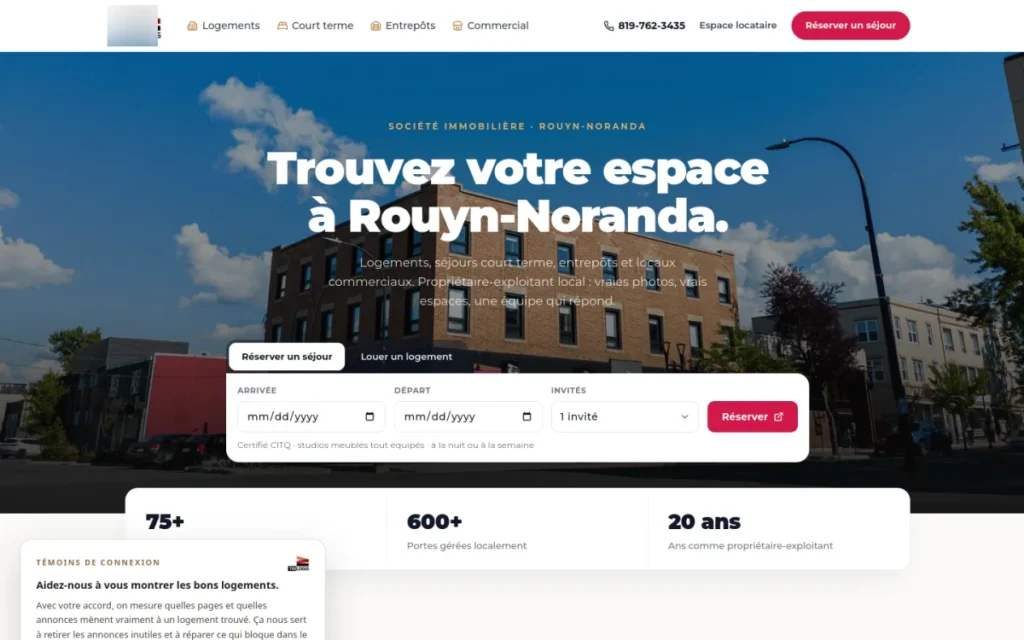 Short-Term Rental Platform website