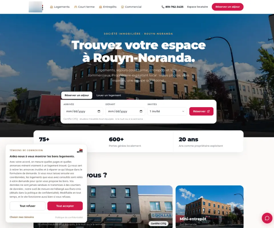 Short-Term Rental Platform website