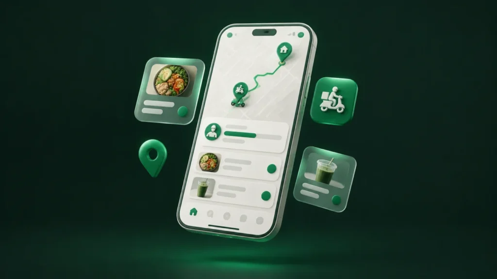 Concept delivery & logistics apps screen
